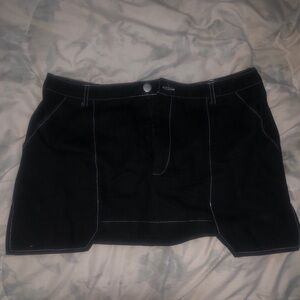 Mini denim black skirt